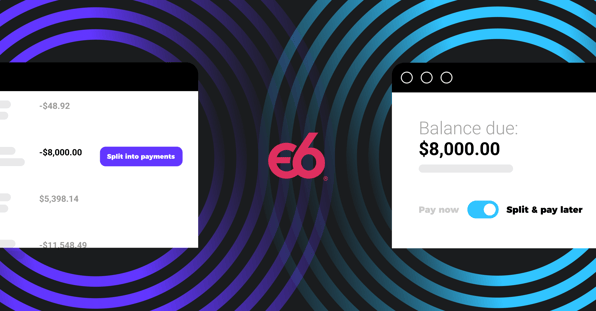 Image of a payments product indicating a purchase will be paid in installments. 