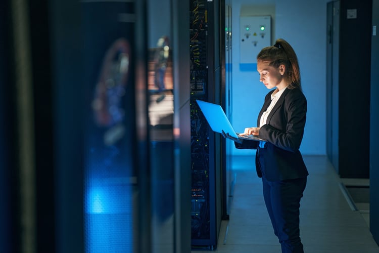 two sever technicians working on legacy technology